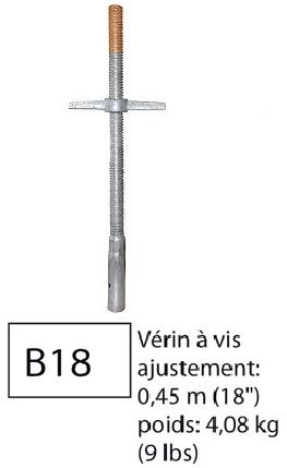 B18 — Vérin à vis 18"