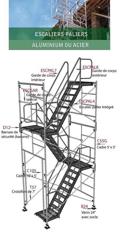 ESCPAL5 — Escalier palier Z3' acier